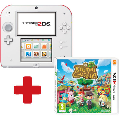 Nintendo 2DS Blanco/Rojo + Animal Crossing New Leaf