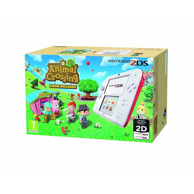 Nintendo 2DS Blanco/Rojo + Animal Crossing New Leaf