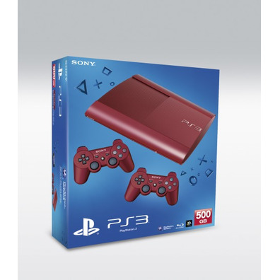 Consola Playstation 3 Slim 500 GB (Roja) + 2 Dualshock 3