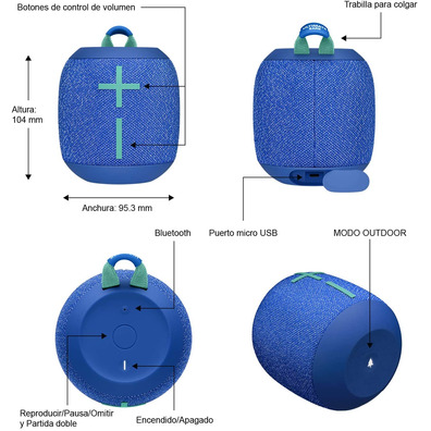 Altavoz con Bluetooth Logitech Ultimate Ears WonderBoom 2 1.0 Azul