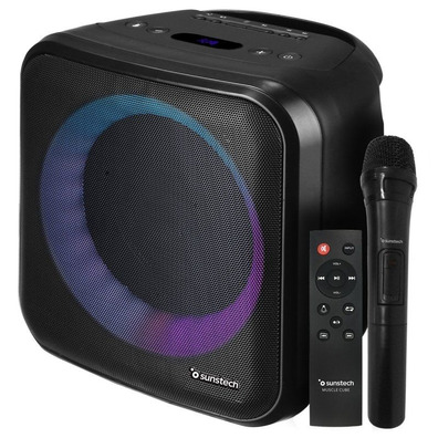 Altavoz Portátil Sunstech Musclecube Black 20W BT5.0/FM/MicroSD/USB/Aux-In