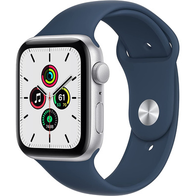 Apple Watch SE 2021 GPS 44 mm Caja de Aluminio en Plata/Correa Deportiva Azul Abismo