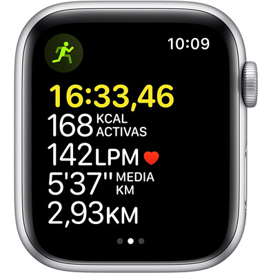 Apple Watch SE 2021 GPS 44 mm Caja de Aluminio en Plata/Correa Deportiva Azul Abismo