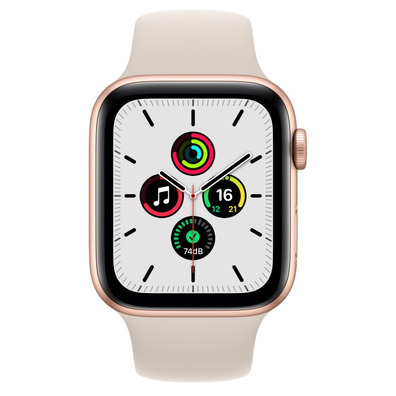 Apple Watch SE 2021 GPS 44mm Aluminio Plata Correa Deportiva Blanco Estrella