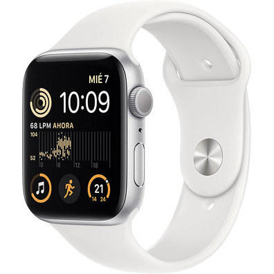 Apple Watch SE 2ª Gen GPS 44mm Aluminio Plata/Correa Deportiva Blanca