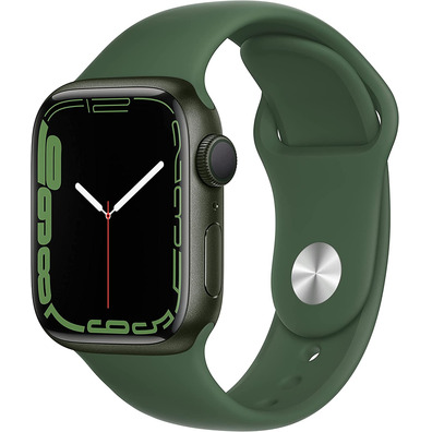 Apple Watch Series 7 GPS 41 mm Caja Aluminio en Verde/Correa deportiva Verde Trebol