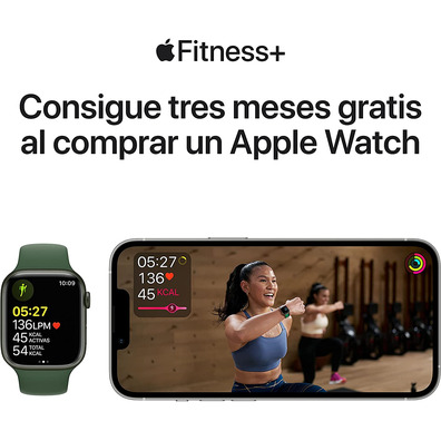 Apple Watch Series 7 GPS 41 mm Caja Aluminio en Verde/Correa deportiva Verde Trebol