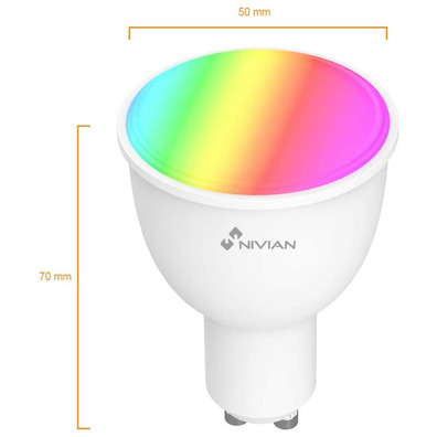 Bombilla Inteligente Nivian NVS-RGBWBULB-45GU10-W 4.5W GU10