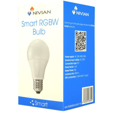 Bombilla Inteligente Nivian NVS-RGBWBULB-8E27-W 8W E27