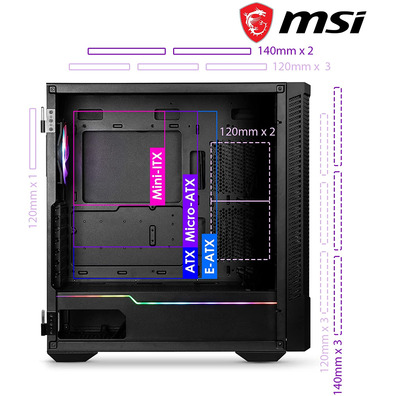 Caja Torre E-ATX MSI MPG Velox 100P Airflow