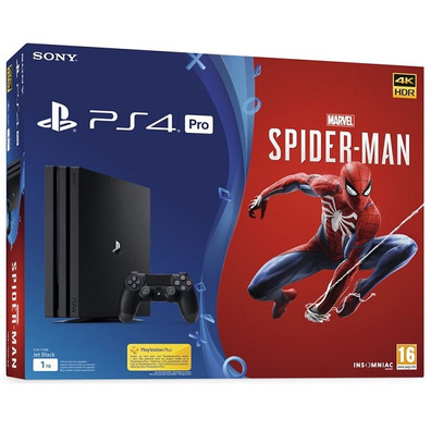 Consola PS4 1 tb pro Black + Marvel's Spider-Man