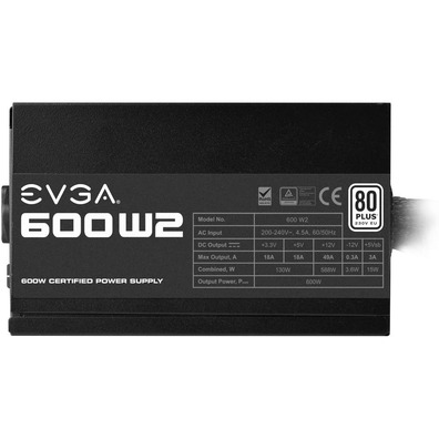 Fuente de Alimentación EVGA 100-W2-0600-K2 600W 80 Plus Silver