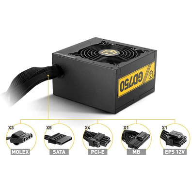 Fuente de alimentación Nox Hummer 750 80 Plus Gold