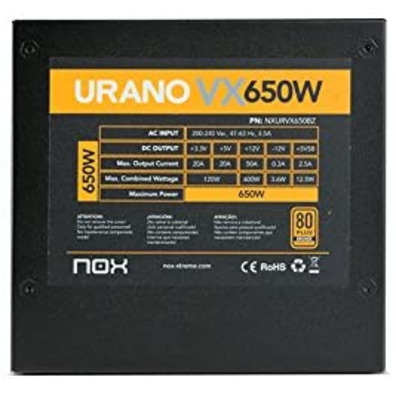 Fuente de alimentación Nox Urano Bronze VX650W 650W ATX