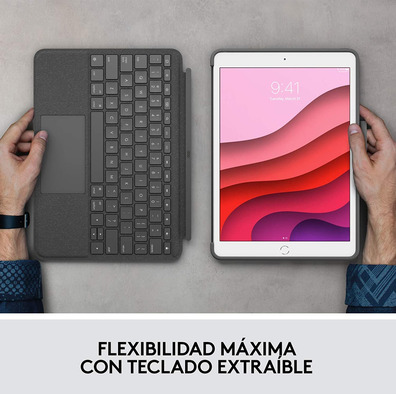 Funda con Teclado Logitech Combo Touch iPad (7ª y 8ª Gen) 10.2" Gris