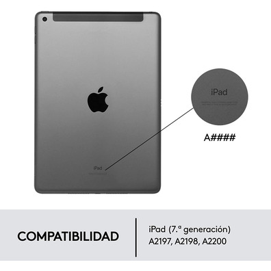 Funda con Teclado Logitech Combo Touch iPad (7ª y 8ª Gen) 10.2" Gris