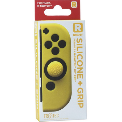 Funda de Silicona Joy Con Derecho +Grip Amarillo