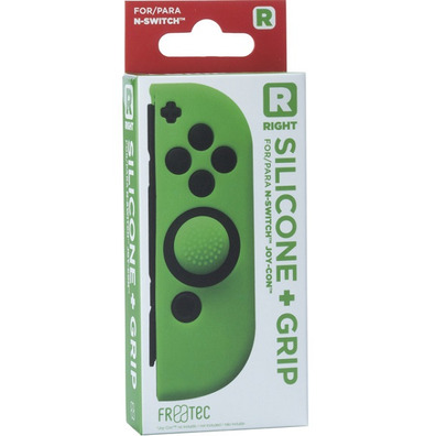 Funda de Silicona Joy Con Derecho +Grip Verde