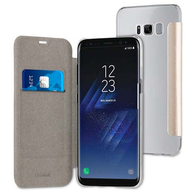 Funda Folio Dorada parte Trasera Transparente Samsung Galaxy S8 Muvit