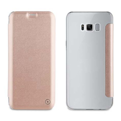 Funda Folio Oro Rosa parte Trasera Transparente Samsung Galaxy S8 Muvit