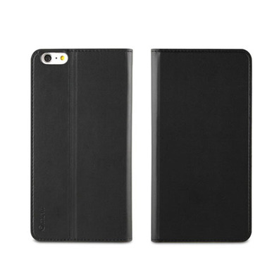 Funda Porta Tarjetas negra con soporte iPhone 6 Plus Muvit