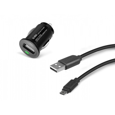 Kit cargador de coche USB 2000 mA + Cable micro USB SBS