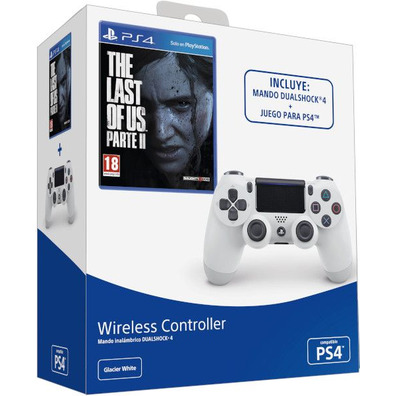 Mando Dualshock 4 Glacier White + The Last of Us Parte II