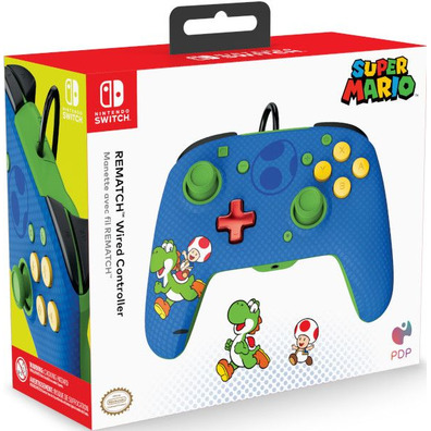 Mando PDP Rematch Wired Controller Super Mario Toad y Yoshi Switch/Lite/OLED