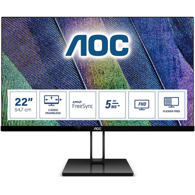 Monitor AOC 22V2Q 21.5" Full HD Negro