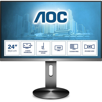Monitor Profesional AOC I2490PXQU 23.8" Full HD Multimedia Gris