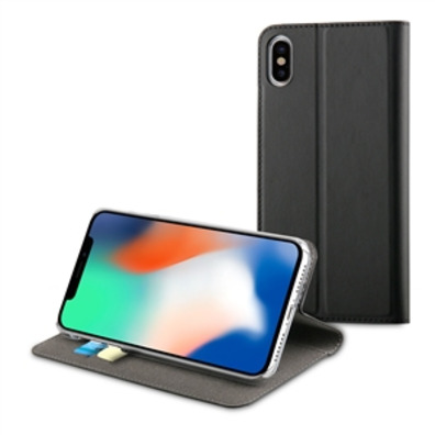 Funda Folio iPhone XS Max Soporte Negra Muvit