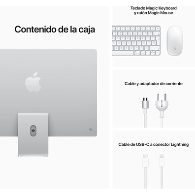 Ordenador Apple iMac 24'' Retina M1/8GB/256GB SSD Silver 2021