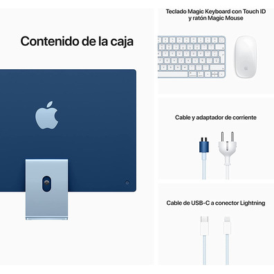 Ordenador Apple iMac 24'' Retina M1/8GB/256GB SSD Blue 2021 MJ93Y/A