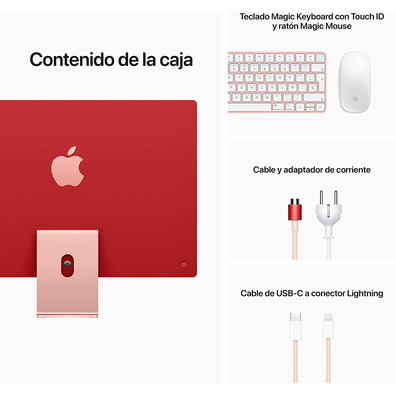 Ordenador Apple iMac 24'' Retina M1/8GB/256GB SSD Pink 2021