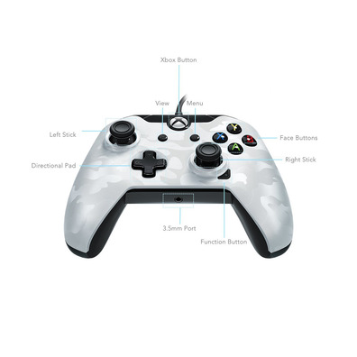 PDP MANDO CON CABLE Camuflaje Blanco (XBOX ONE/PC) OFICIAL