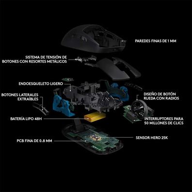 Ratón Gaming Inalámbrico Logitech G Pro 25600 DPI