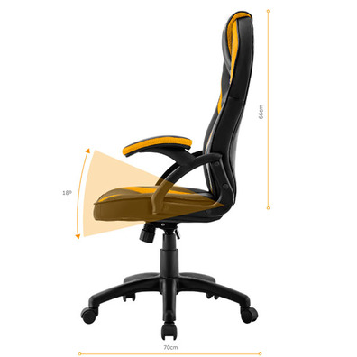 Silla Gamer  Mars Gaming MGC118 Color Negro-Amarillo