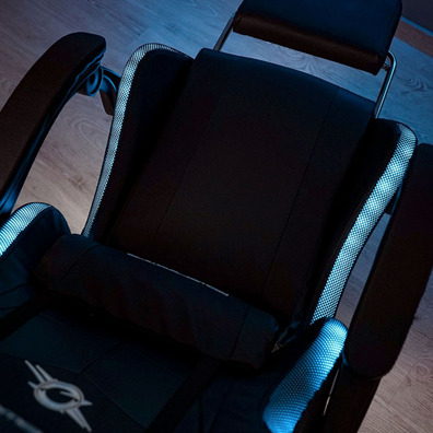 Silla Gaming PowerGaming LED RGB con Reposapiés - Negro