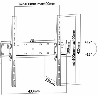 Soporte de pared Inclinable Aisens WT55T-015 TV/Monitor de 32''-55''