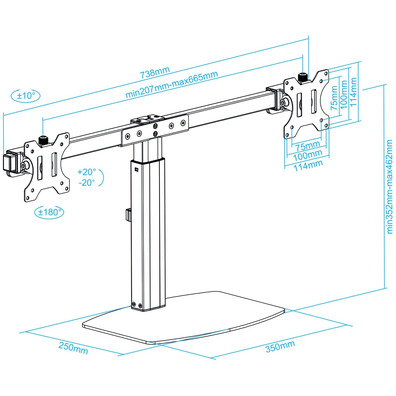 Soporte TV/Monitor TooQ DB1727TN-B 17''-27''