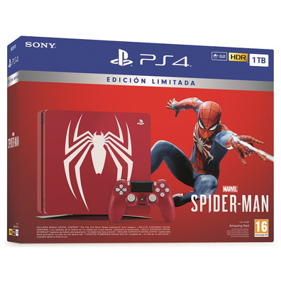 Videoconsola PS4 1tb Roja +Marvel´s Spider-Man Limited Edition