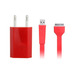 Cargador Flat Cable para iPhone (Rojo)