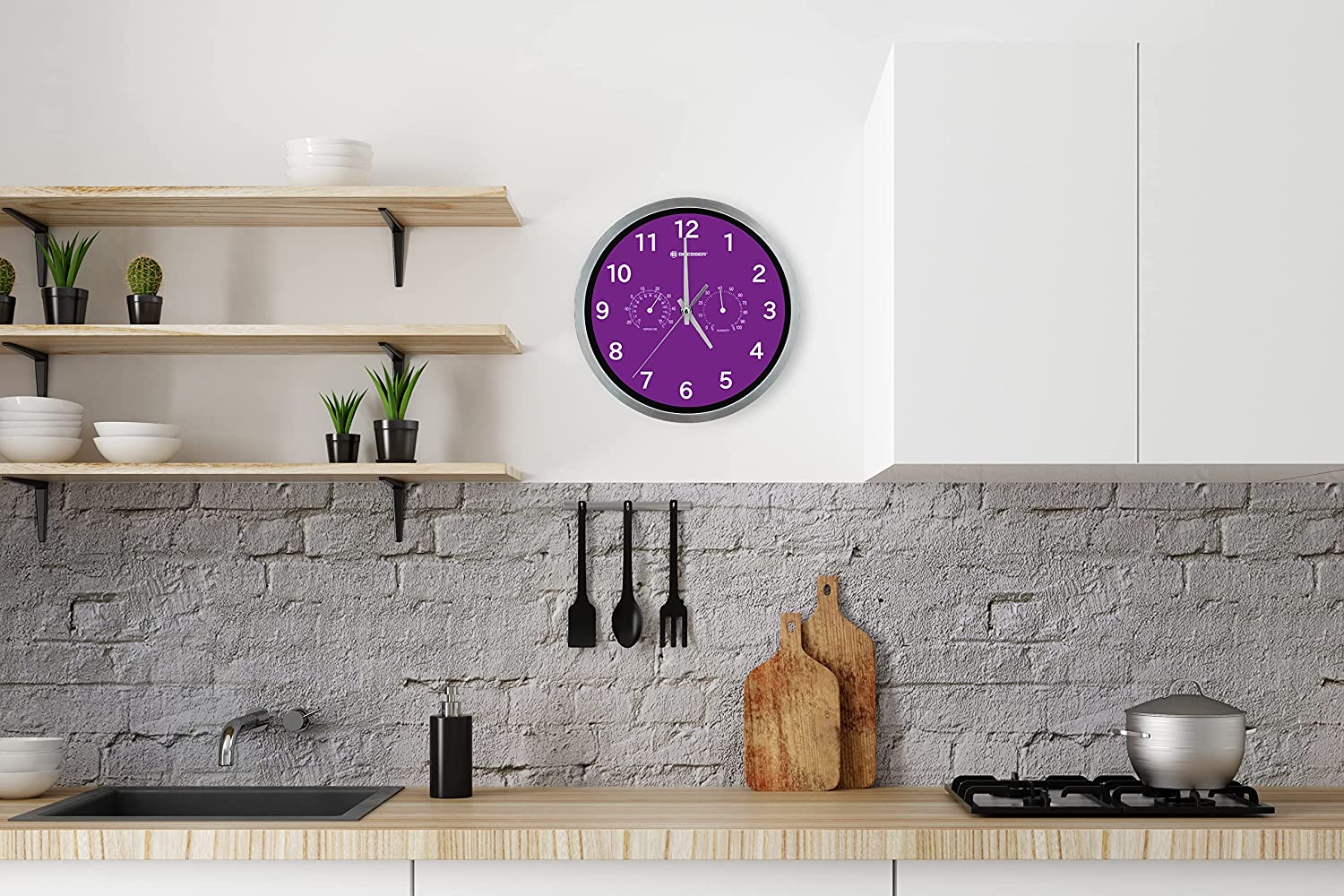 Reloj de Baño BRESSER MyTime Termo/Higro - gris