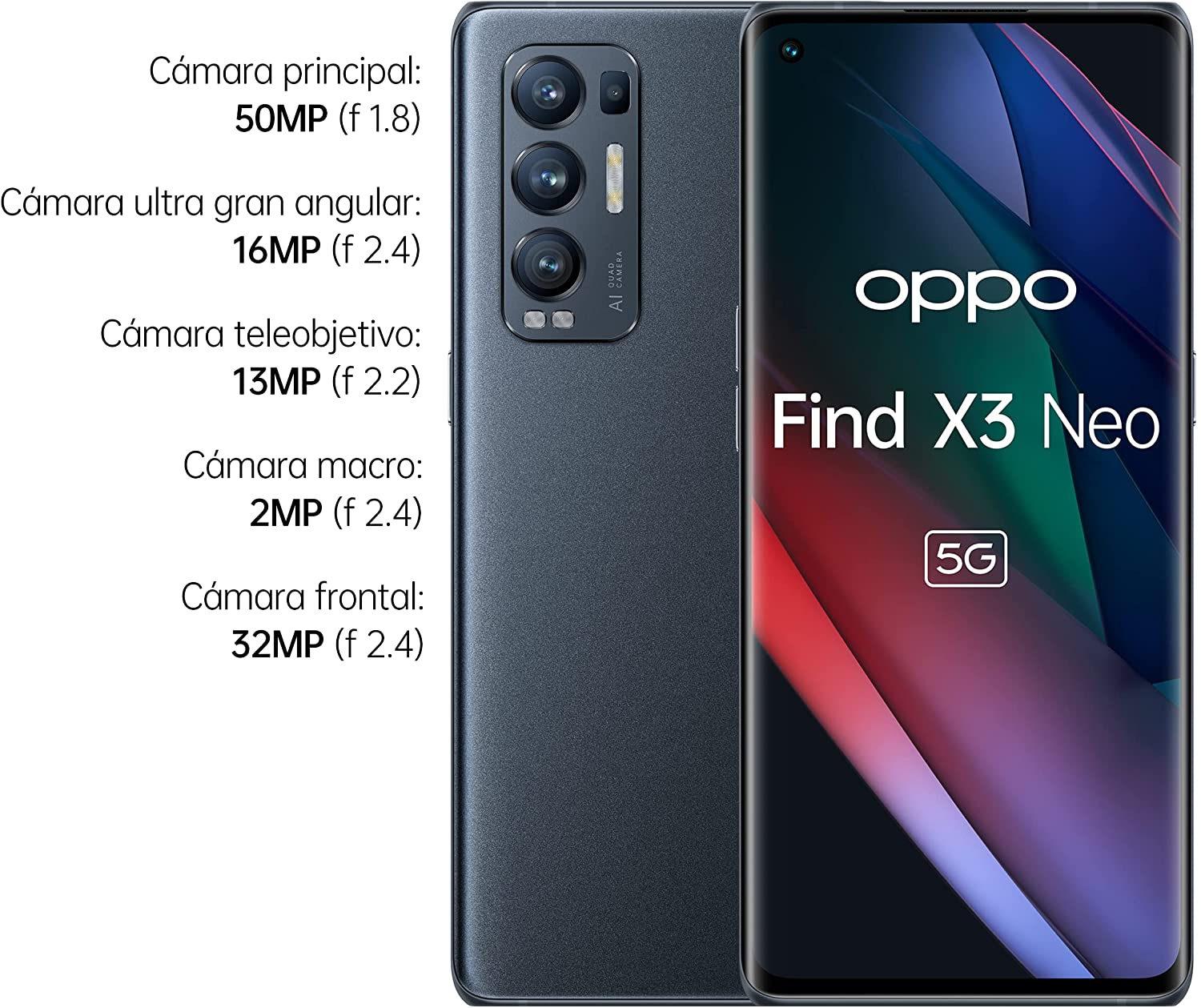 Móvil Oppo Find X3 Neo 5G, 12GB de RAM + 256GB - Plata