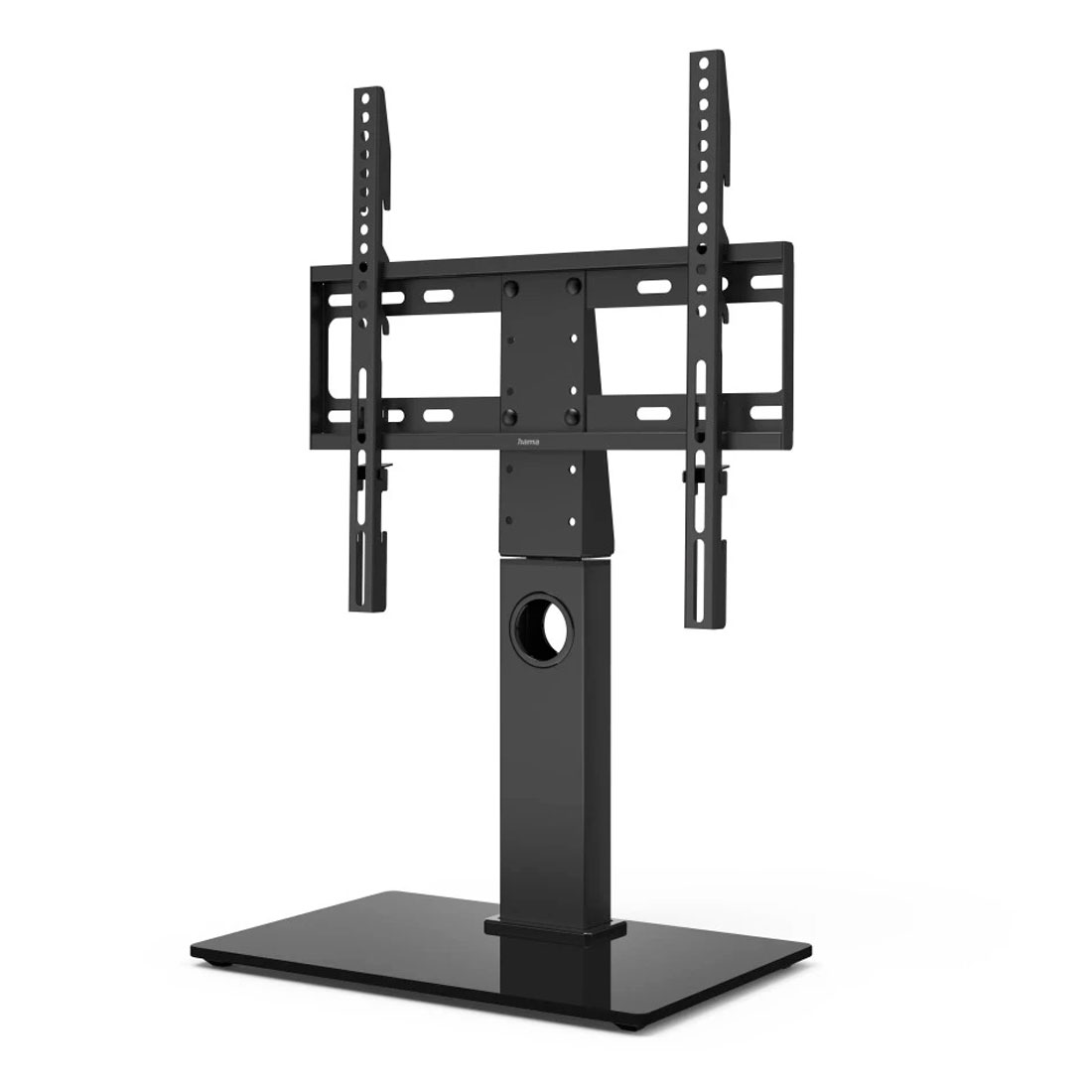 Soporte de TV universal Base de TV Pedestal Pies de mesa Soporte de TV Patas  de montaje con tornillos (1 juego, negro)