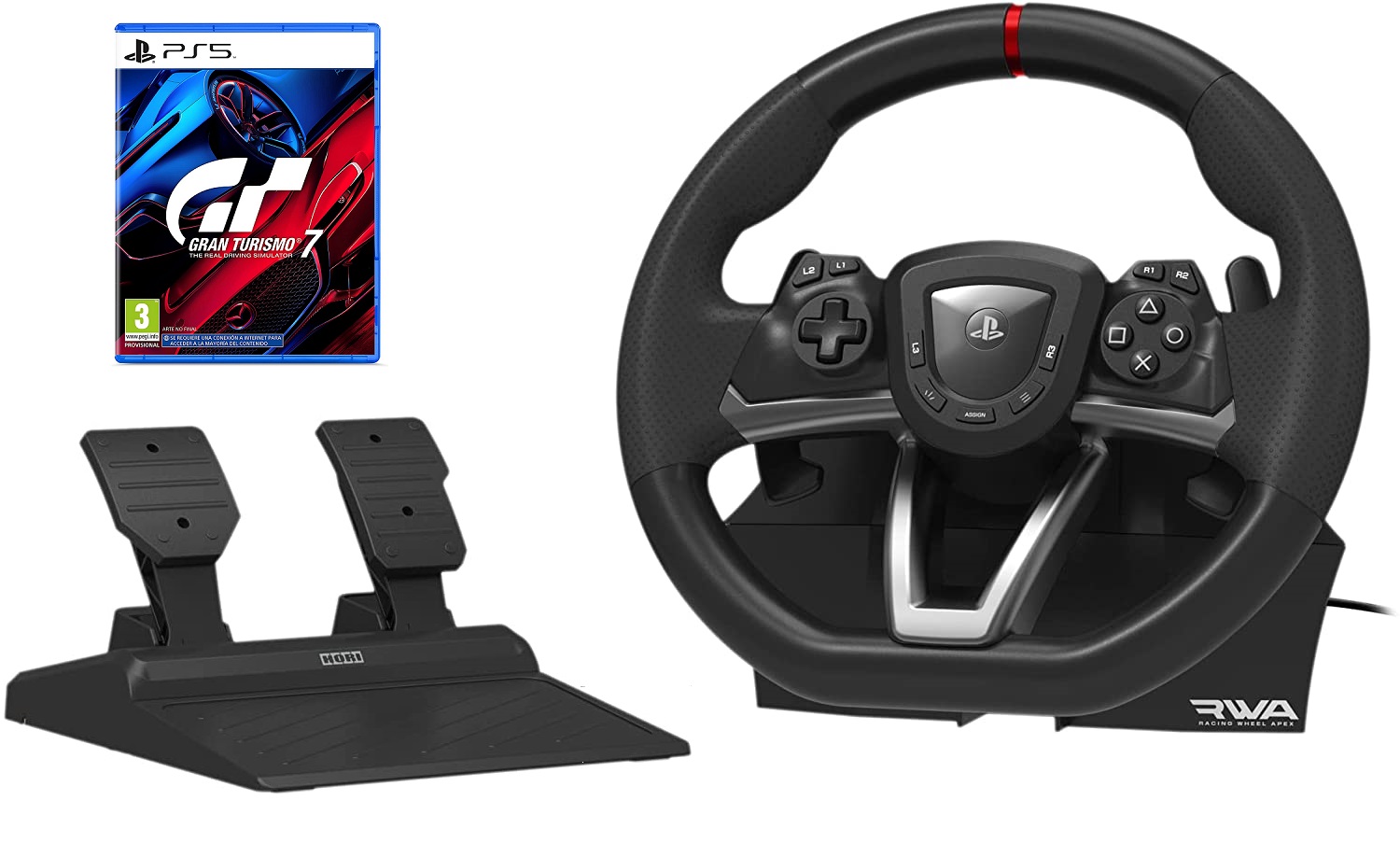 Gran Turismo 7 PS4 + Volante Apex HORI para PlayStation (Compatible con PS4  y PS5) : : Videojuegos
